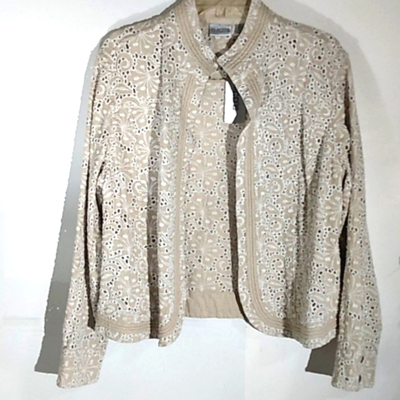 Chico's Jackets & Blazers - CHICO'S NWT LACE EYELET CHUTE JACKET SIZE 3